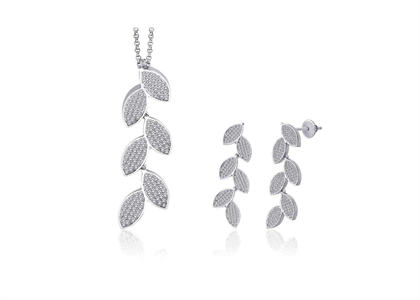 Rhodium Plated | CZ Studded Pendant Sets